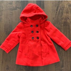 Old Navy • Red Peacoat with hood ♥️